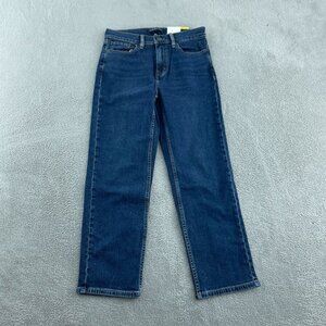 Calvin Klein Womens High-Rise Tapered-Leg Jeans Size 6 Dark Blue Denim NWT 1315